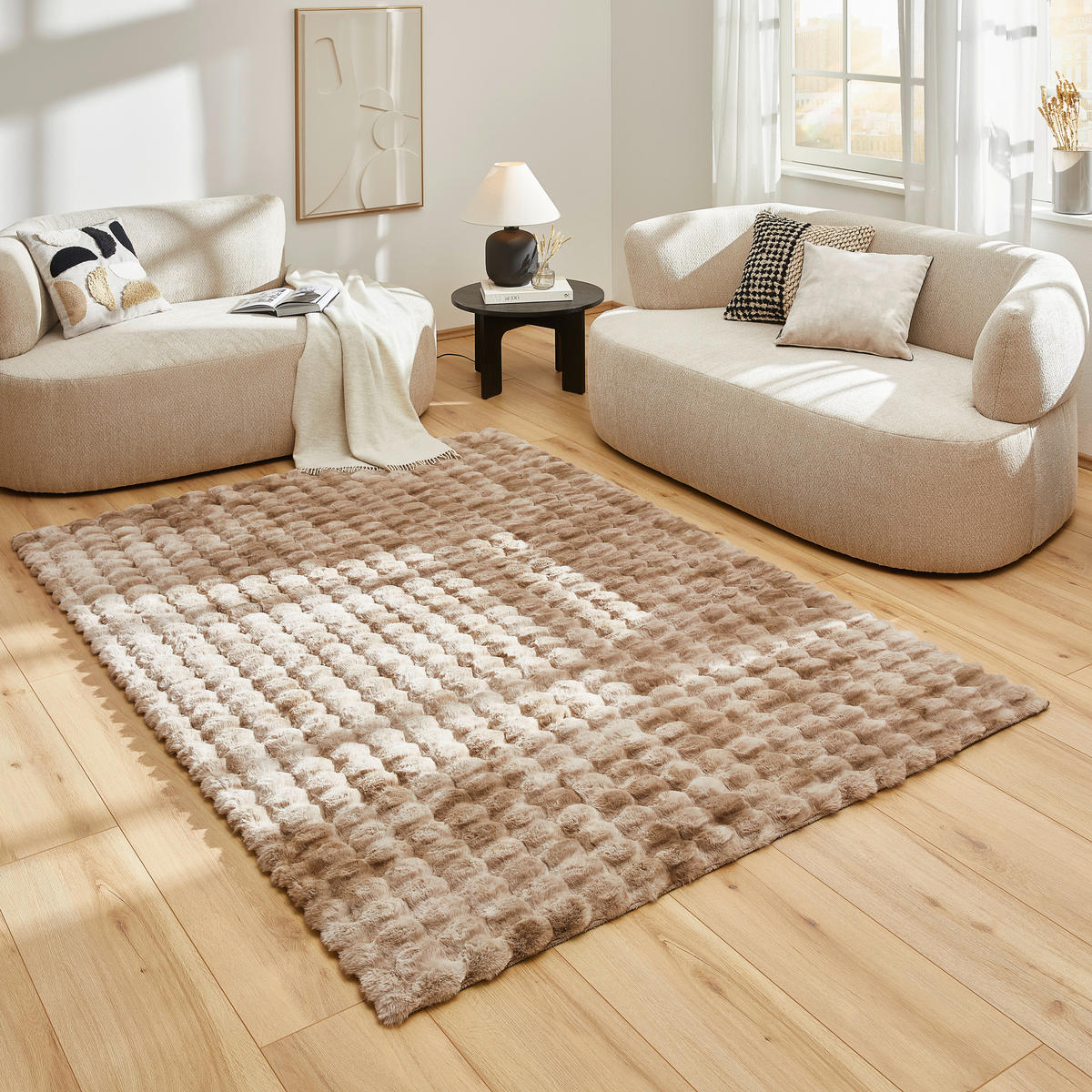 HOCHFLORTEPPICH 160/230 cm Sandfarben, Beige  - Sandfarben/Beige, Design, Textil (160/230cm) - Novel