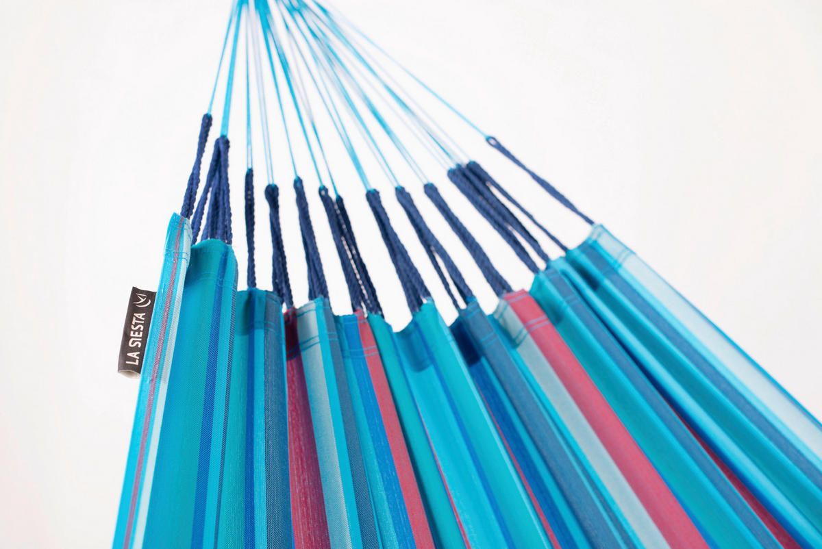 HÄNGEMATTE double outdoor  - Blau/Kirschrot, KONVENTIONELL, Textil (160/350cm) - La Siesta