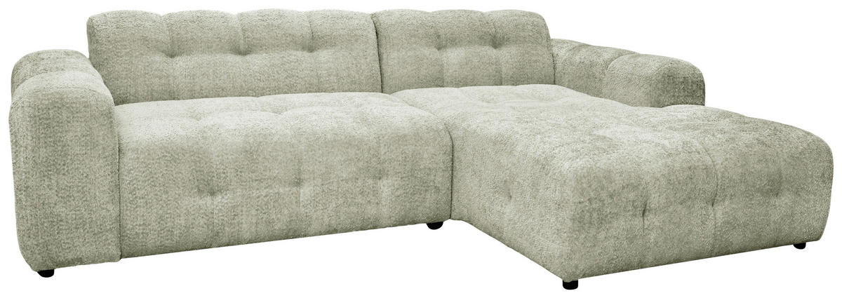 ECKSOFA RUNO Beige Bouclé  - Beige/Schwarz, Design, Kunststoff/Textil (270/175cm) - MID.YOU