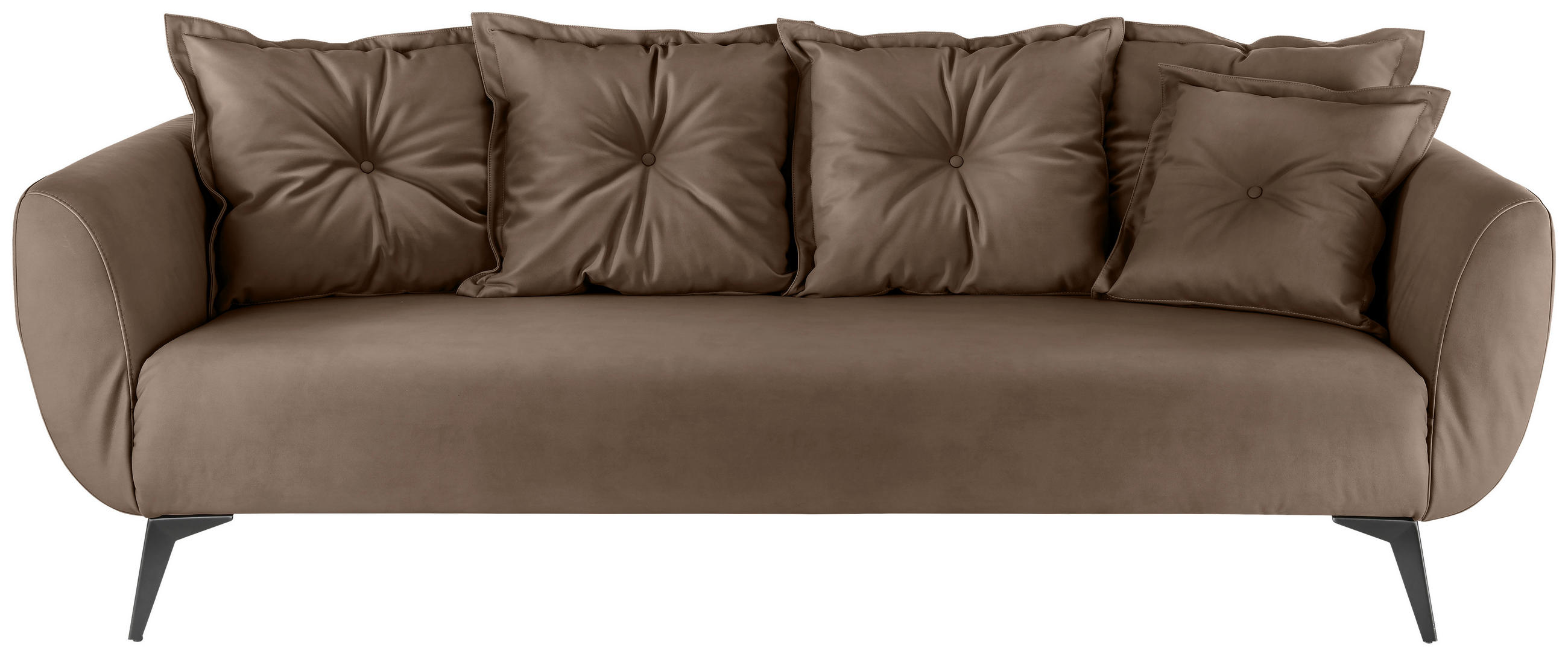 3-SITZER-SOFA in Lederlook Braun  - Schwarz/Braun, MODERN, Textil/Metall (236/94/103cm) - Livetastic