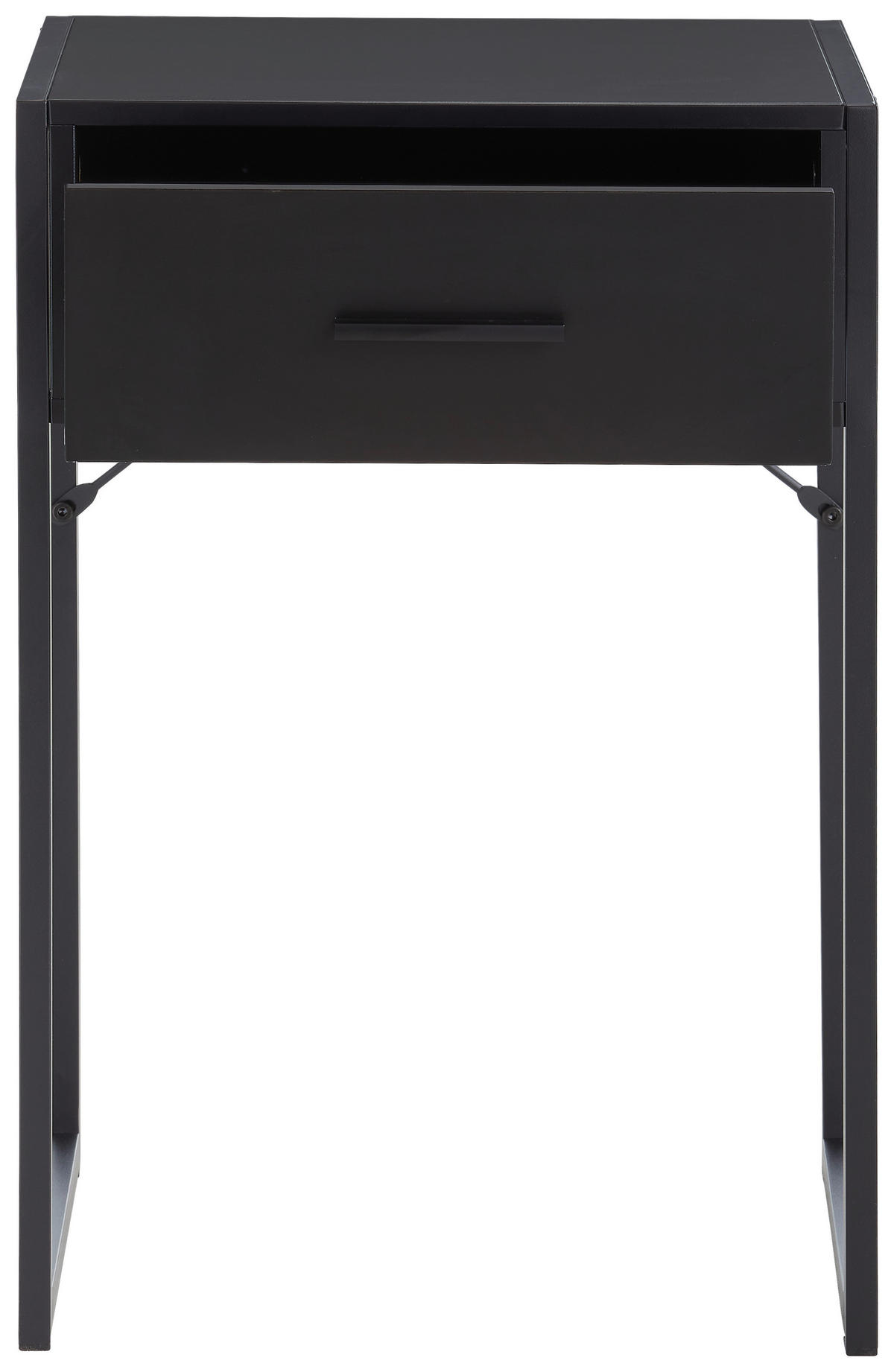 NACHTSCHRANK 41/60/30 cm  - Schwarz, MODERN, Holzwerkstoff/Metall (41/60/30cm) - Livetastic