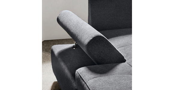 ECKSOFA in Flachgewebe Hellgrau  - Silberfarben/Hellgrau, Design, Textil/Metall (174/306cm) - Carryhome