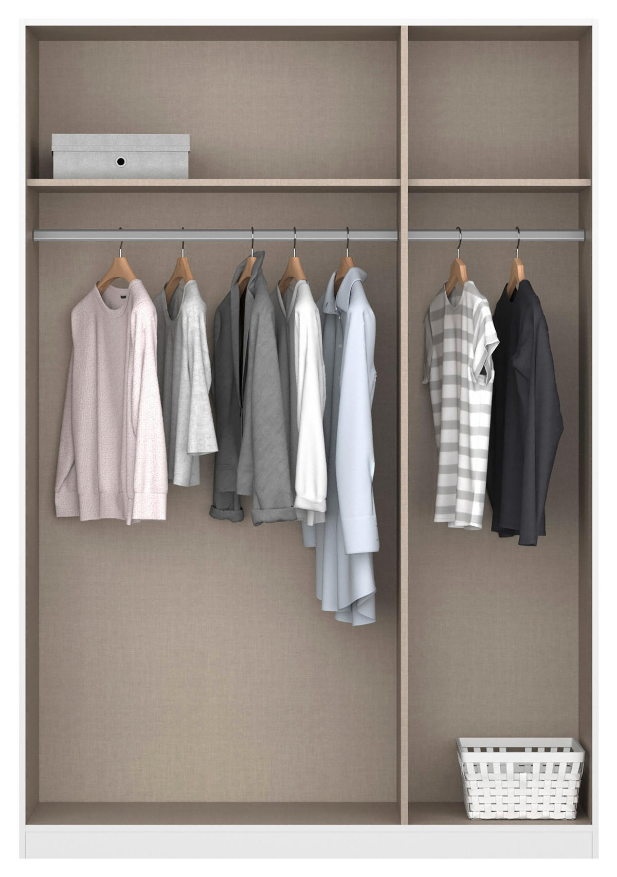 DREHTÜRENSCHRANK 136/210/54 cm 3-türig Weiß  - Chromfarben/Weiß, MODERN, Glas/Holzwerkstoff (136/210/54cm) - Rauch Möbel