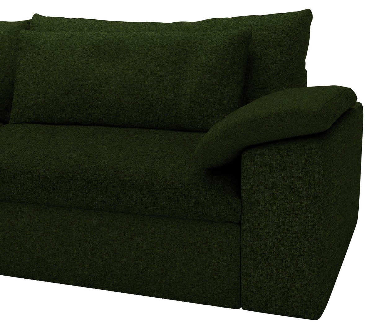 ECKSOFA Flachgewebe Dunkelgrün  - Dunkelgrün/Schwarz, Modern, Kunststoff/Textil (198/306cm) - Carryhome