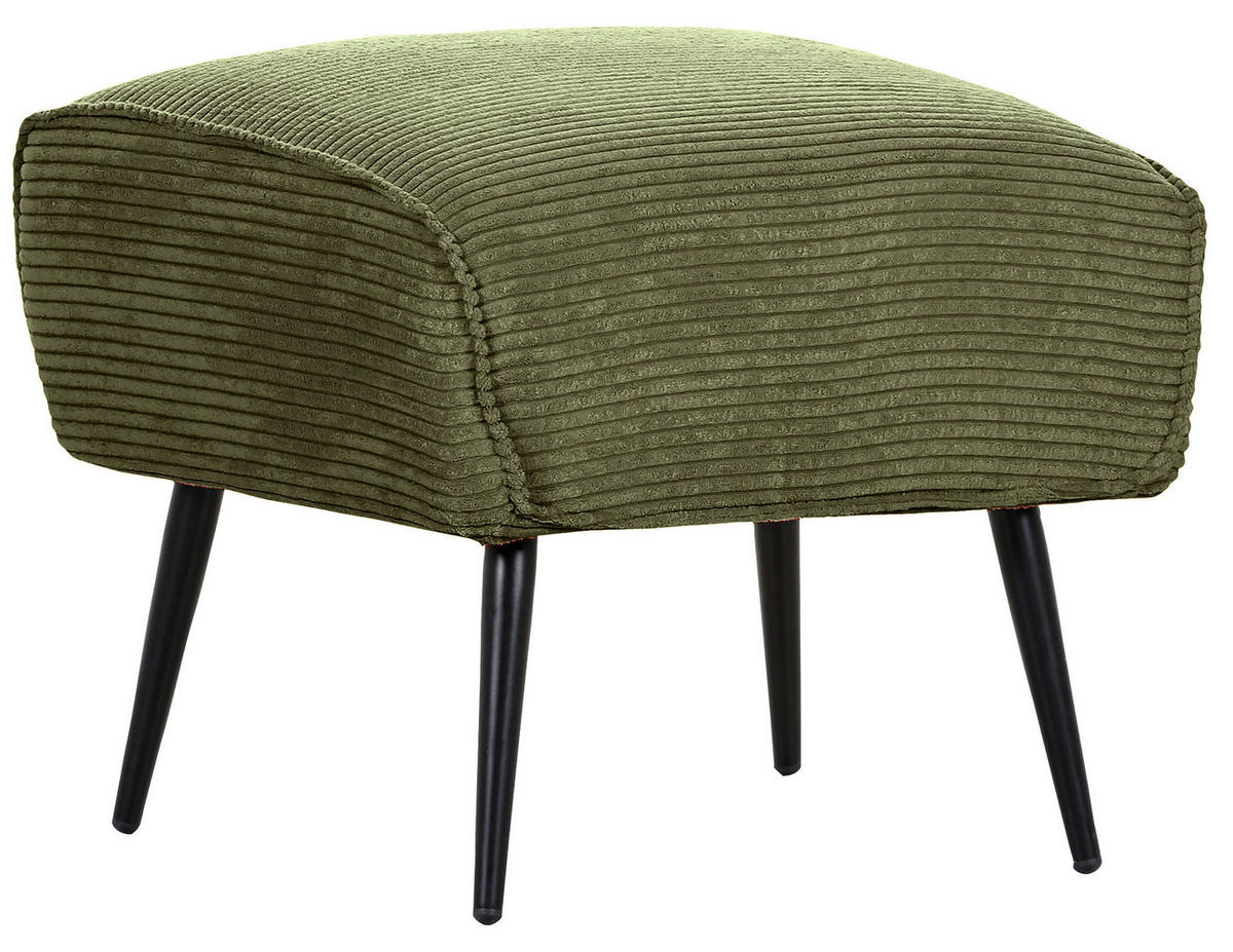 HOCKER in Textil Grün  - Schwarz/Grün, Design, Textil/Metall (60/49/53cm) - Landscape