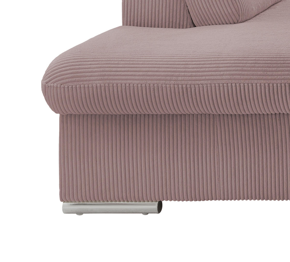 ECKSOFA in Cord Rosa  - Chromfarben/Rosa, Design, Textil/Metall (228/283cm) - Livetastic
