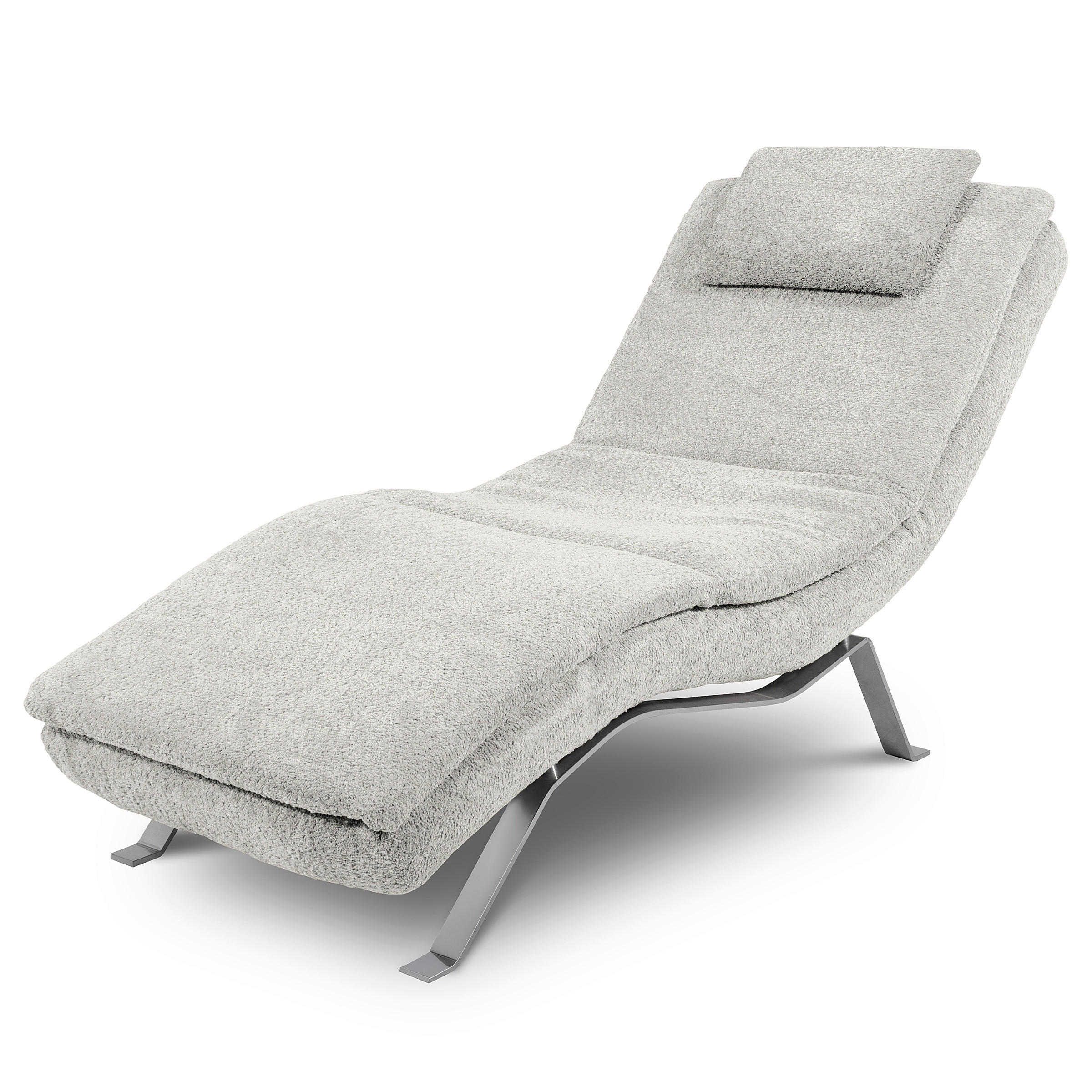 RELAXLIEGE Bouclé Hellgrau  - Silberfarben/Hellgrau, Design, Textil/Metall (65/95/171cm) - Celina Home