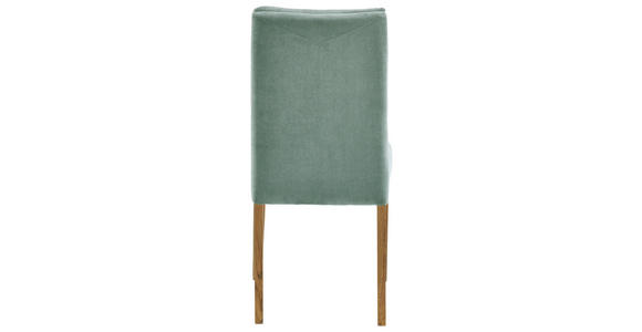 STUHL Webstoff Eichefarben, Mintgrün Eiche massiv  - Eichefarben/Mintgrün, KONVENTIONELL, Holz/Textil (47/95/64cm) - Cantus