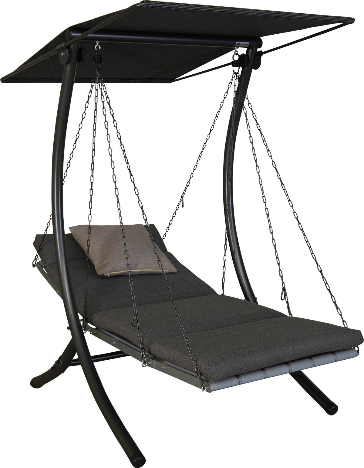 HOLLYWOODSCHAUKEL 100/160/145 cm  - Dunkelgrau/Anthrazit, Basics, Kunststoff/Textil (100/160/145cm) - Boxxx
