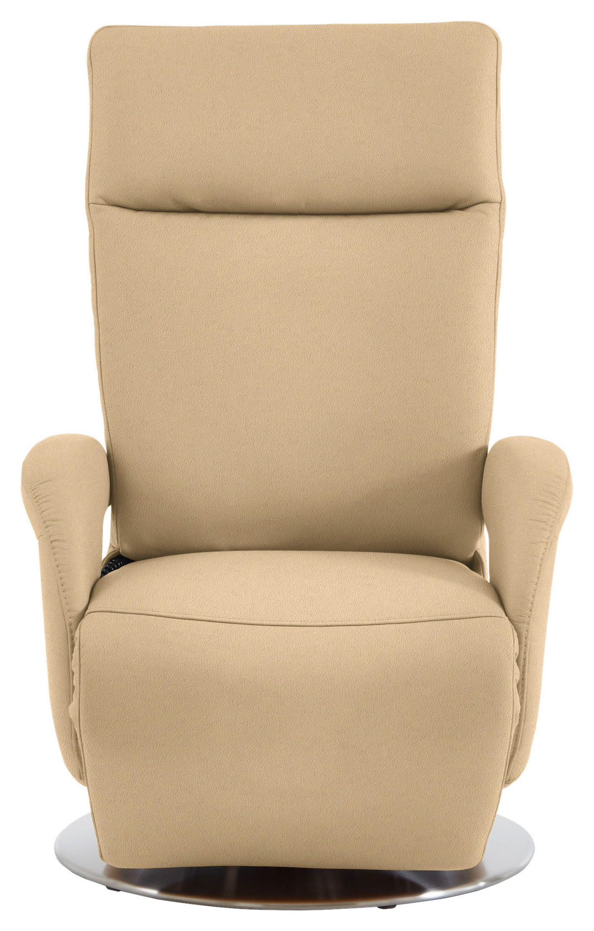 RELAXSESSEL Leder Beige  - Edelstahlfarben/Beige, Design, Leder/Metall (70/108/80cm) - Cantus