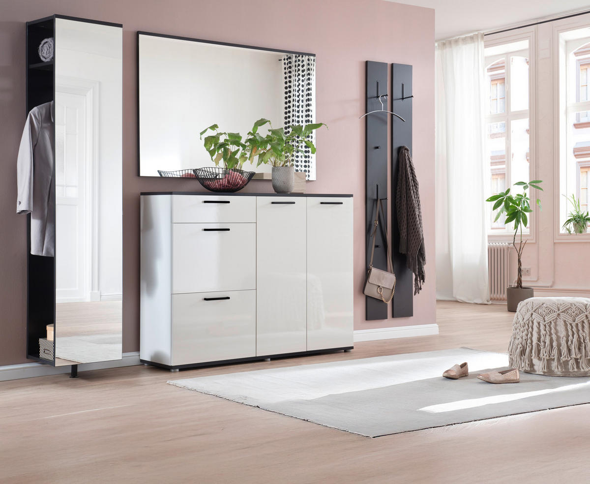 GARDEROBE 5-teilig  in 250/200/38 cm  - Anthrazit/Weiß, KONVENTIONELL, Holzwerkstoff (250/200/38cm) - Moderano