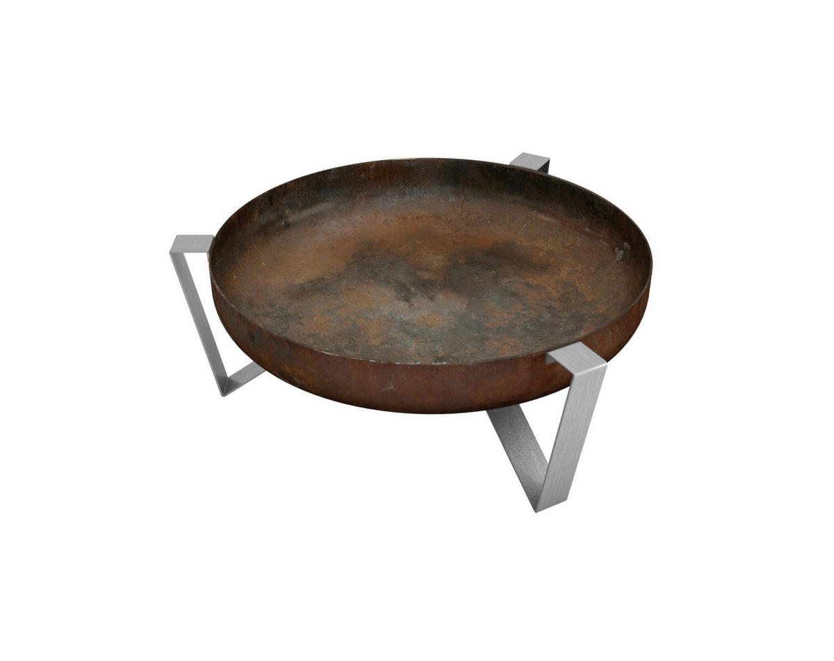 FEUERSCHALE SVENSKAV VOMA XXL 2044  - Edelstahlfarben/Rostfarben, Basics, Metall (67,5/66,5/25cm)
