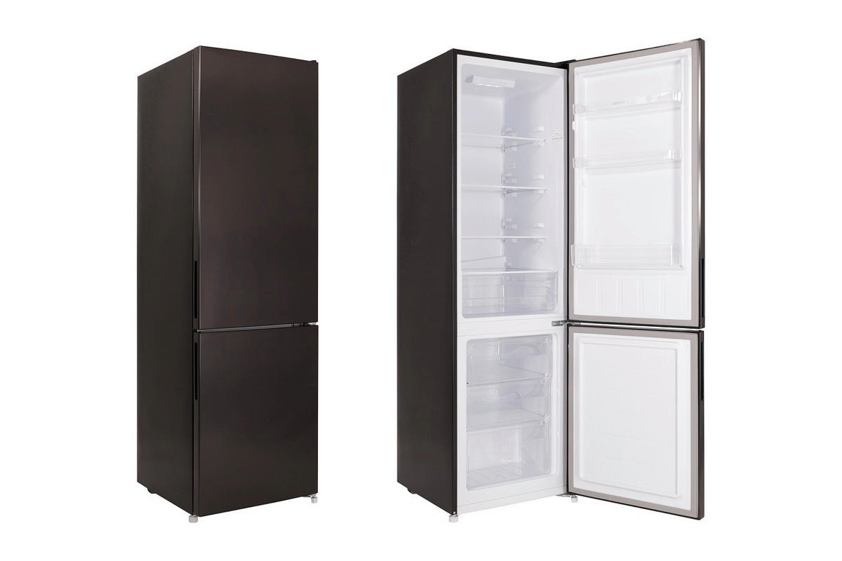 KYL-/FRYSKOMBINATION KG176BS-37  - mörkgrå, Basics, metall/glas (54/176/55cm) - Respekta