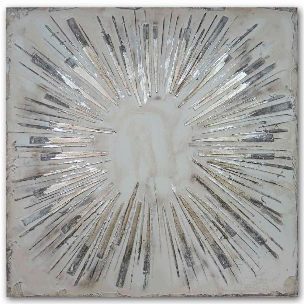 OLEJOMAĽBA, 100/100 cm - strieborná, Design, drevo (100/100cm)