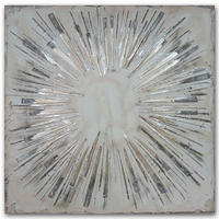 OLEJOMAĽBA, 100/100 cm - strieborná, Design, drevo (100/100cm)