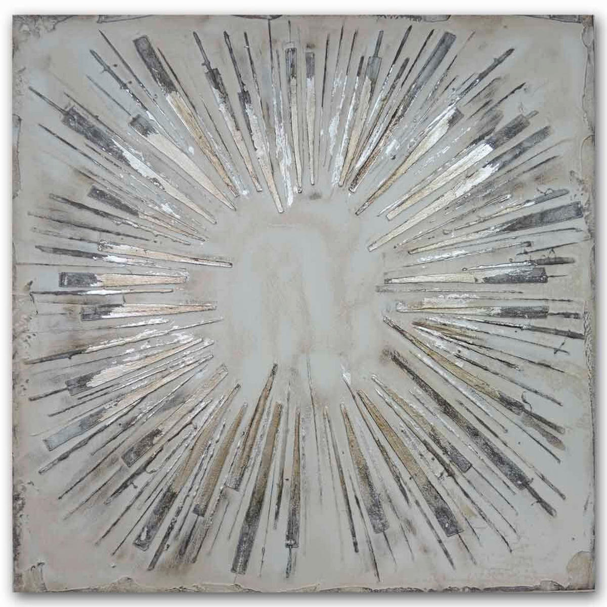 OLEJOMAĽBA, 100/100 cm - strieborná, Design, drevo (100/100cm)