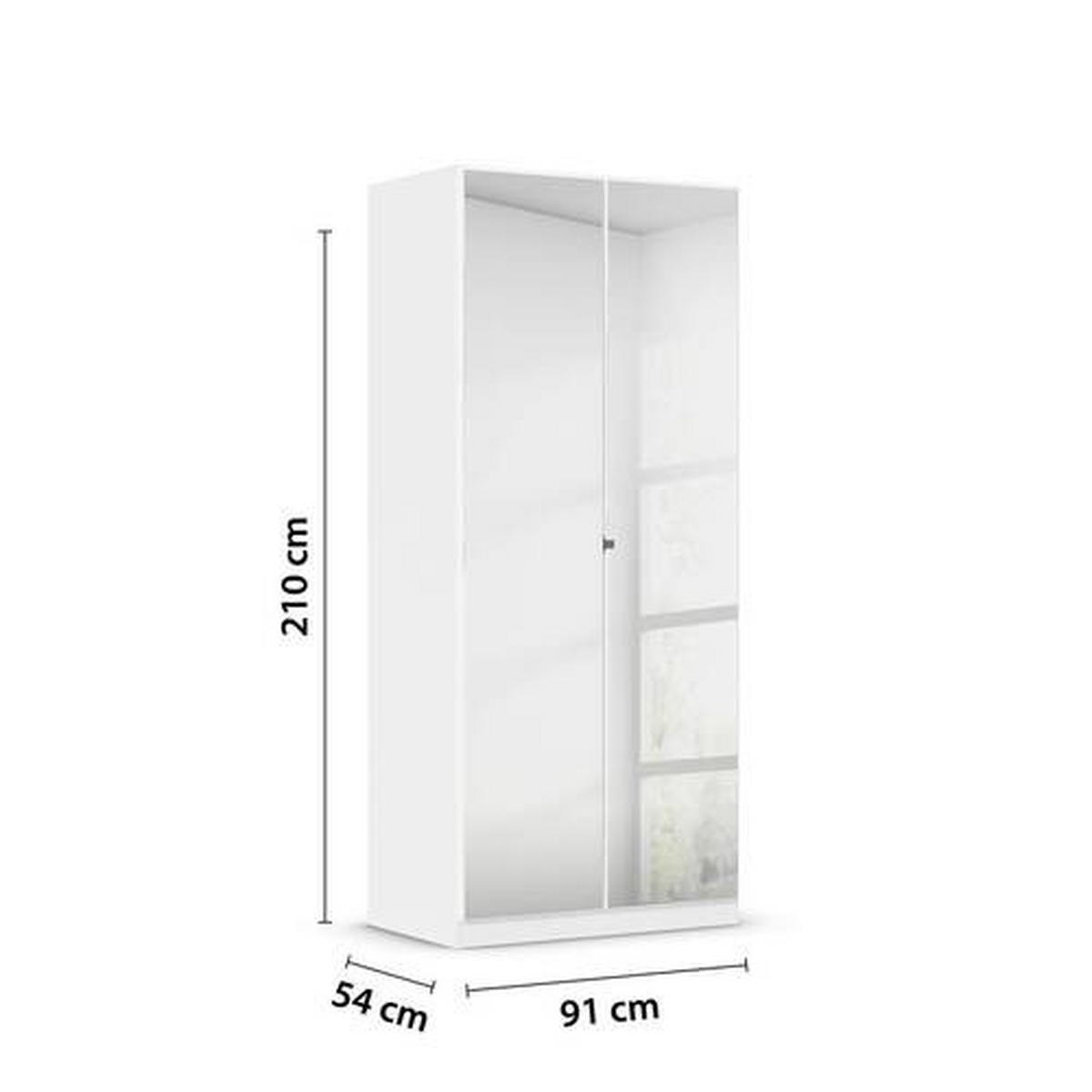 Dulap Cu Uși Rotative, 91/210/54 cm, argintiu, alb - argintiu/alb, Basics, metal/material pe bază de lemn (91/210/54cm)