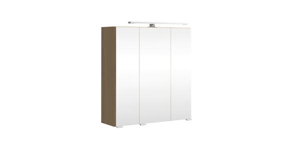 SPIEGELSCHRANK 60/64/20 cm - Eichefarben/Silberfarben, KONVENTIONELL, Glas/Holzwerkstoff (60/64/20cm) - Xora