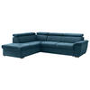 ECKSOFA in Chenille Hellblau  - Chromfarben/Schwarz, Design, Textil/Metall (216/262cm) - Livetastic