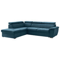 ECKSOFA Hellblau Chenille  - Chromfarben/Schwarz, Design, Textil/Metall (216/262cm) - Livetastic
