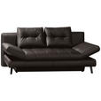 SCHLAFSOFA in Echtleder Braun  - Schwarz/Braun, Design, Leder/Metall (209/94/94cm) - Novel