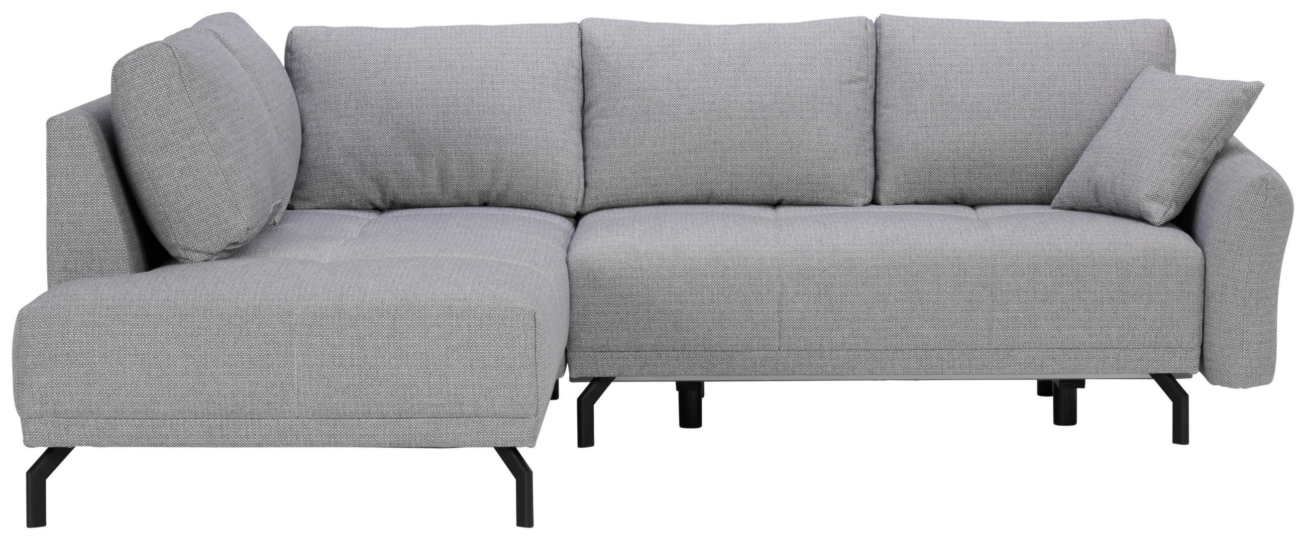 ECKSOFA Grau Webstoff  - Schwarz/Grau, Design, Textil/Metall (191/250cm) - Carryhome
