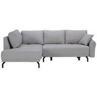 ECKSOFA Grau Webstoff  - Schwarz/Grau, Design, Textil/Metall (191/250cm) - Carryhome