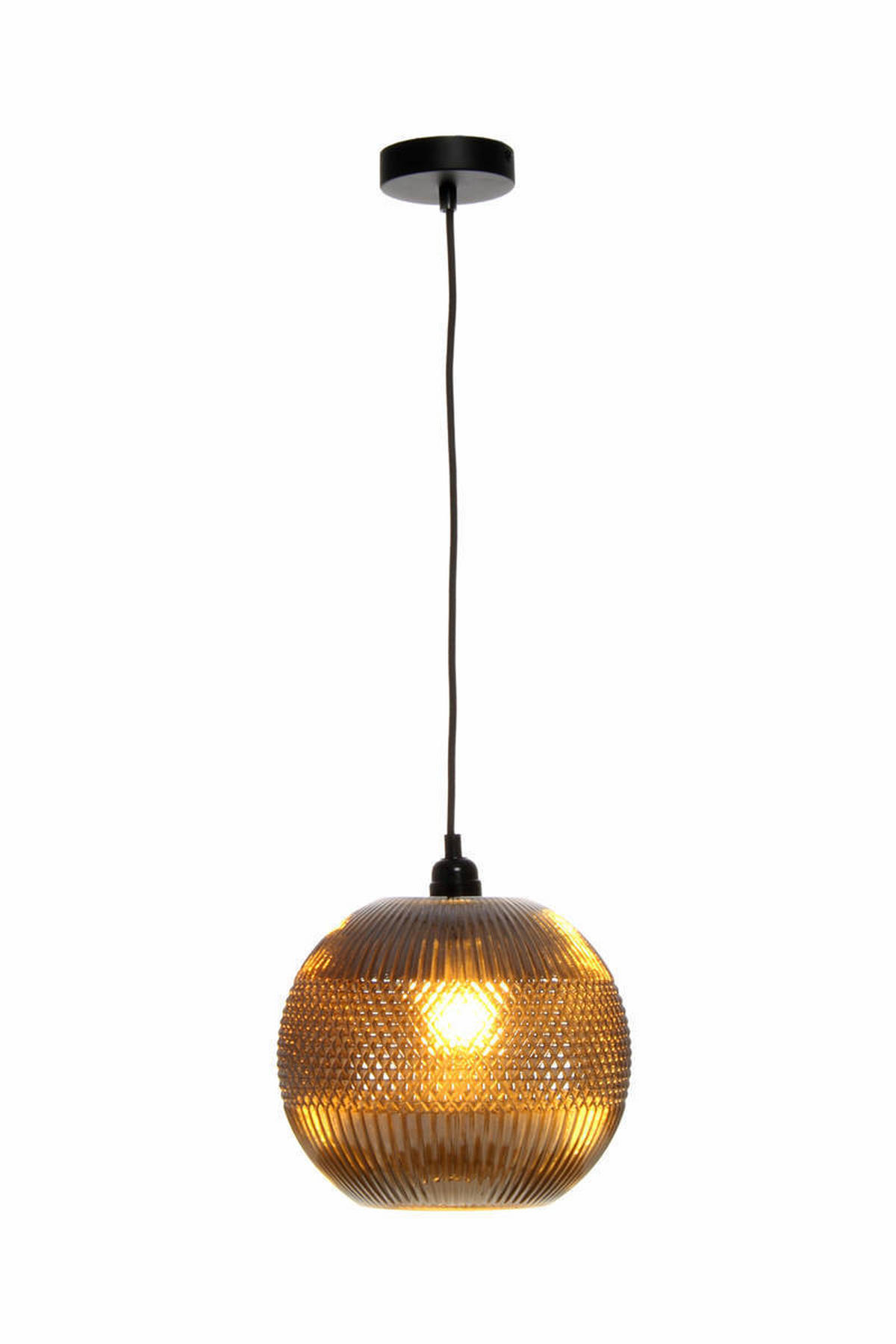 ZÁVĚSNÉ SVÍTIDLO,  25/26/25 cm - šedá/barvy stříbra, Trend, sklo (25/26/25cm) - P & B