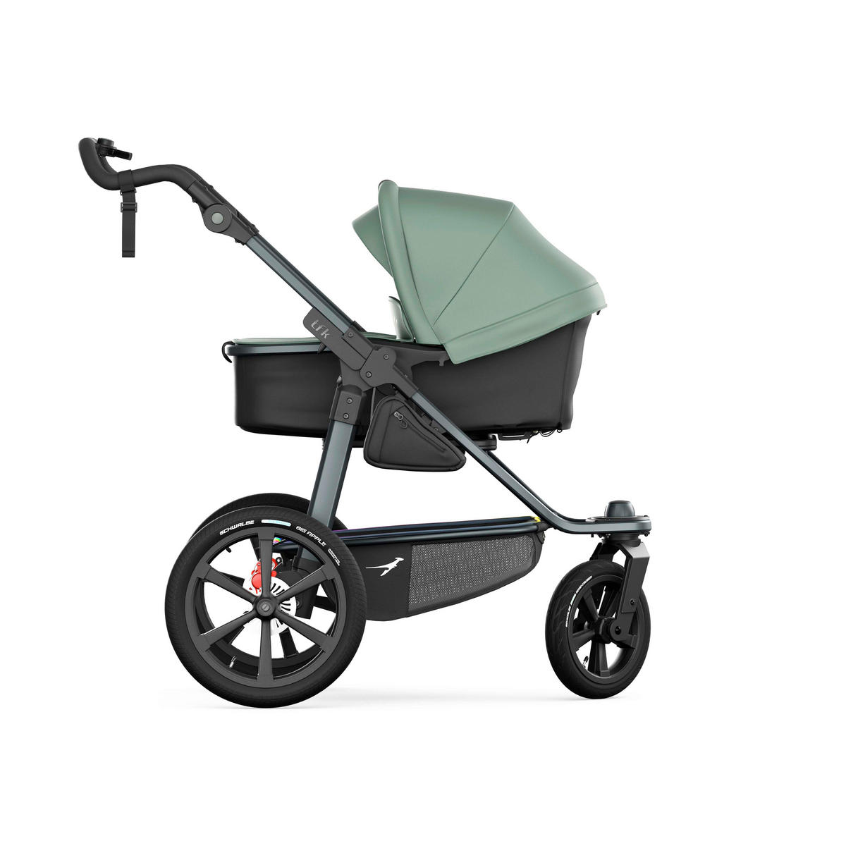 KOMBIKINDERWAGEN TFK Pro  - Anthrazit/Olivgrün, Basics, Textil/Metall (66/118/110cm) - TFK