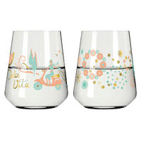 GLÄSERSET Sommerrausch  2-teilig  - Transparent/Multicolor, Design, Glas (9.2/11.0cm) - Ritzenhoff