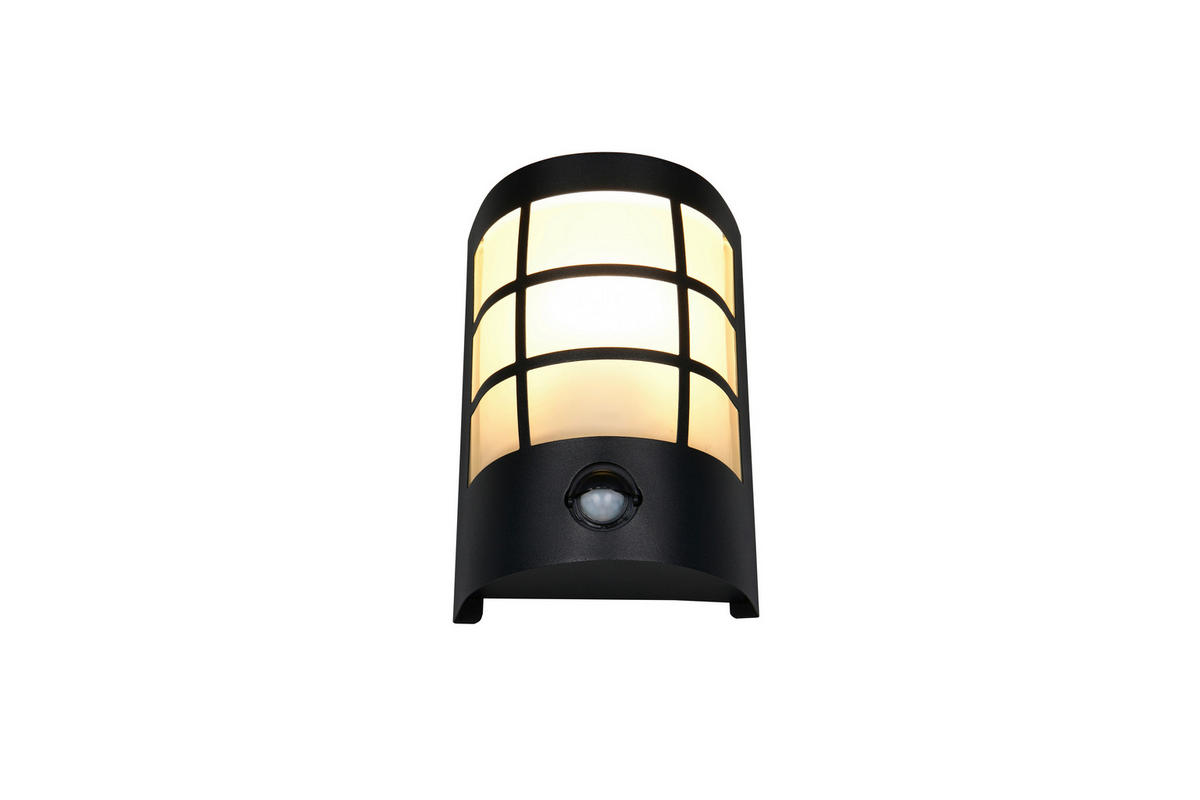 VÄGGLAMPA FÖR UTOMHUS - vit/svart, Design, metall/glas (14/10,5/20cm)