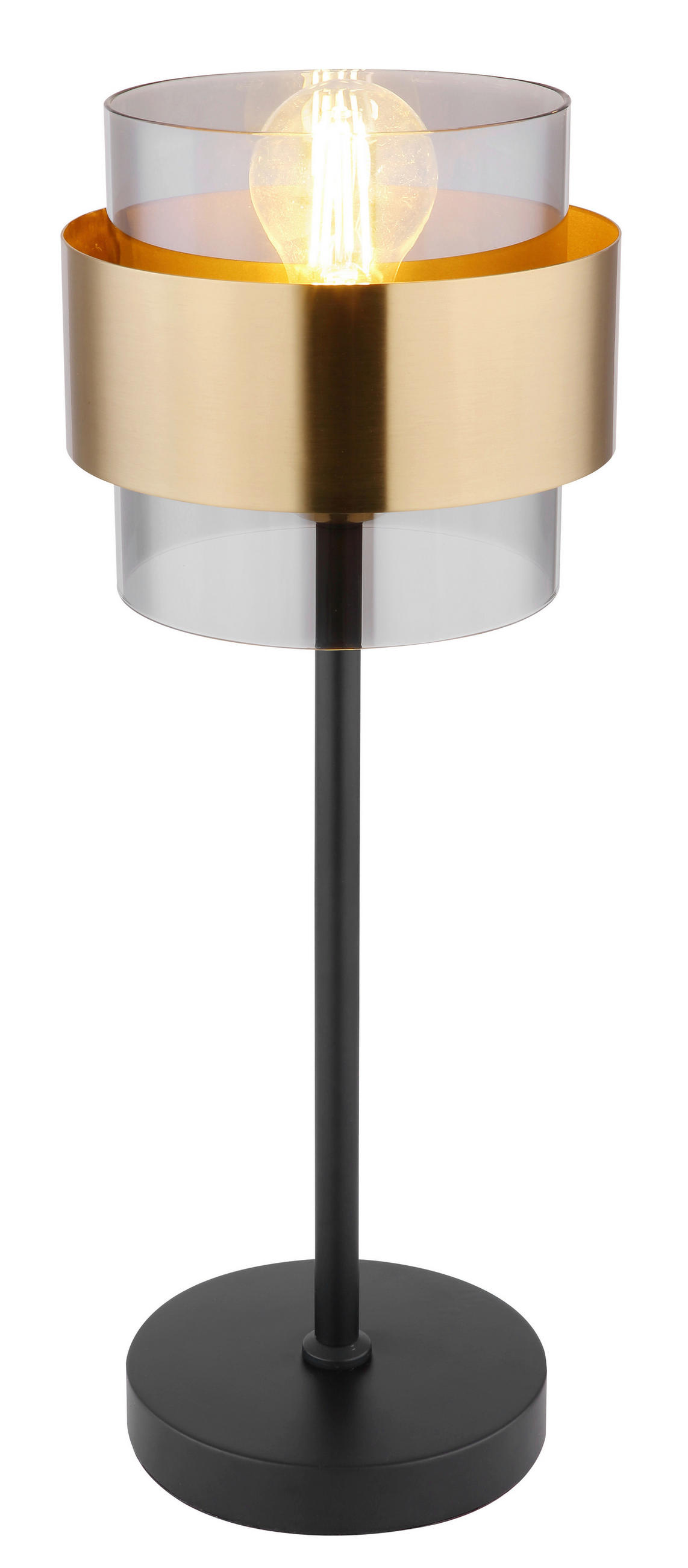 TISCHLEUCHTE 18/47 cm   - Klar/Messingfarben, Design, Glas/Metall (18/47cm)