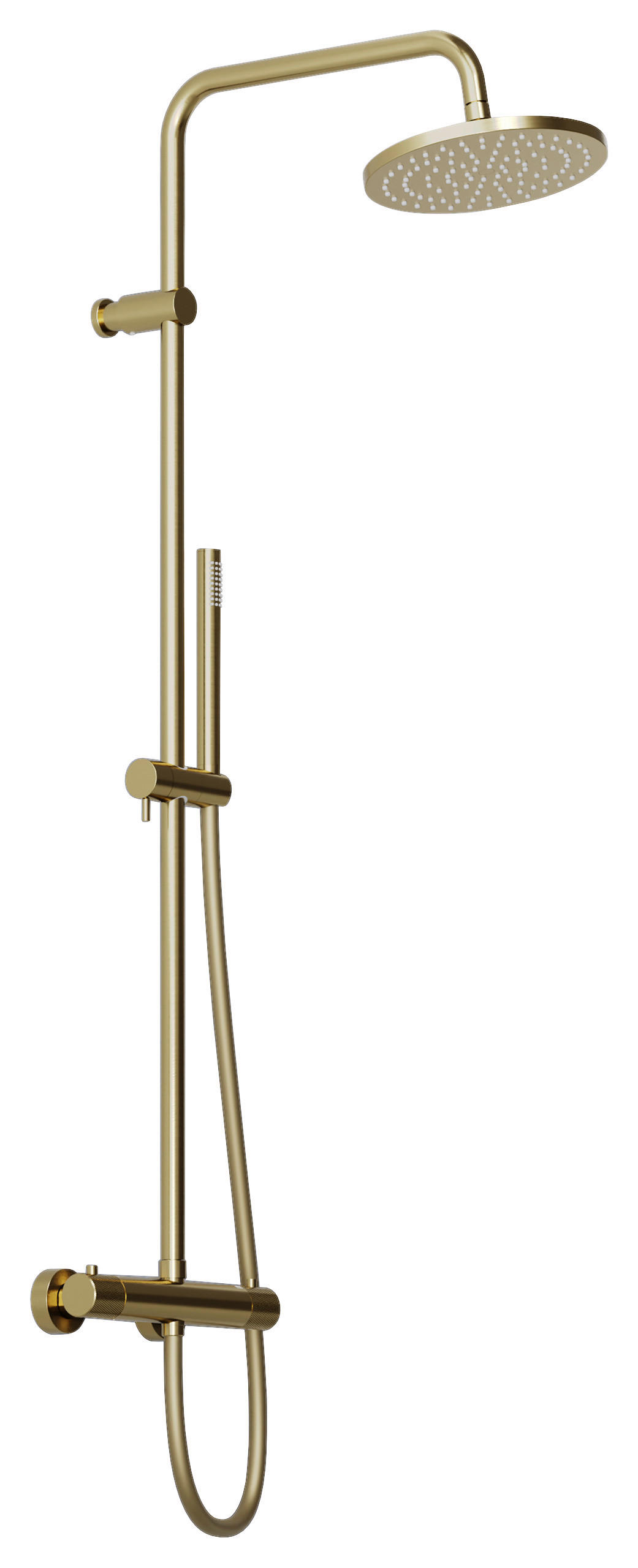 ÜBERKOPFBRAUSESET  - Goldfarben, MODERN, Metall (27,7/117,7/55cm)