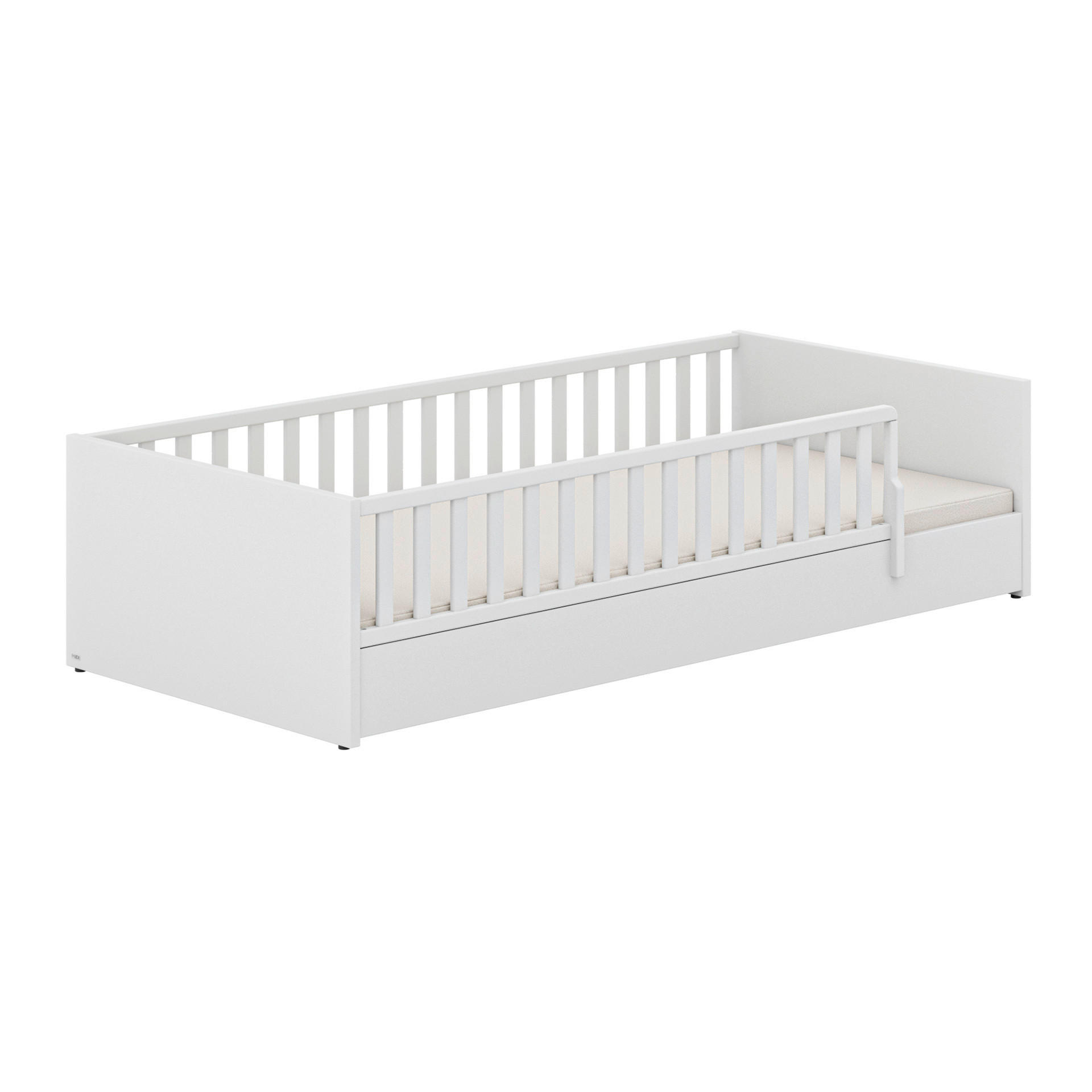 BODENBETT Little Flo Weiß  - Schwarz/Weiß, KONVENTIONELL (90/200cm) - Paidi
