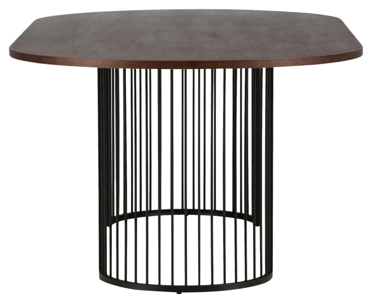 ESSTISCH in Metall, Holzwerkstoff 220/110/75 cm  - Dunkelbraun/Schwarz, Design, Holzwerkstoff/Metall (220/110/75cm) - Livetastic
