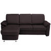 ECKSOFA in Flachgewebe Mokka  163/220 cm  - Chromfarben/Mokka, KONVENTIONELL, Textil/Metall (163/220cm) - Beldomo System