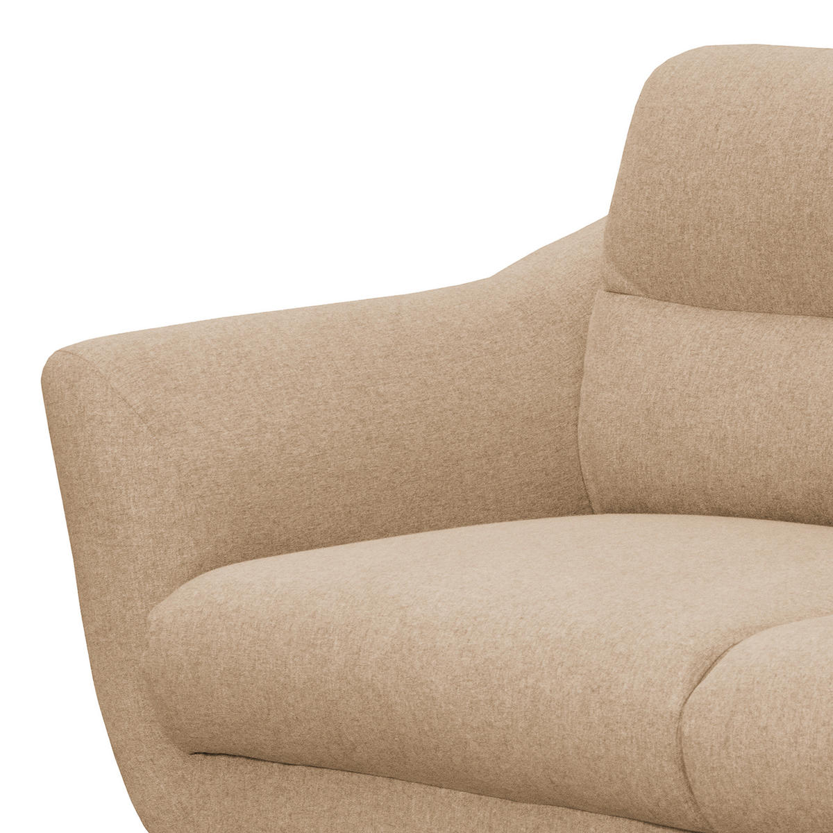 2-SITZER-SOFA in Webstoff Beige  - Beige/Schwarz, Design, Holz/Textil (158/87/88cm) - Livetastic