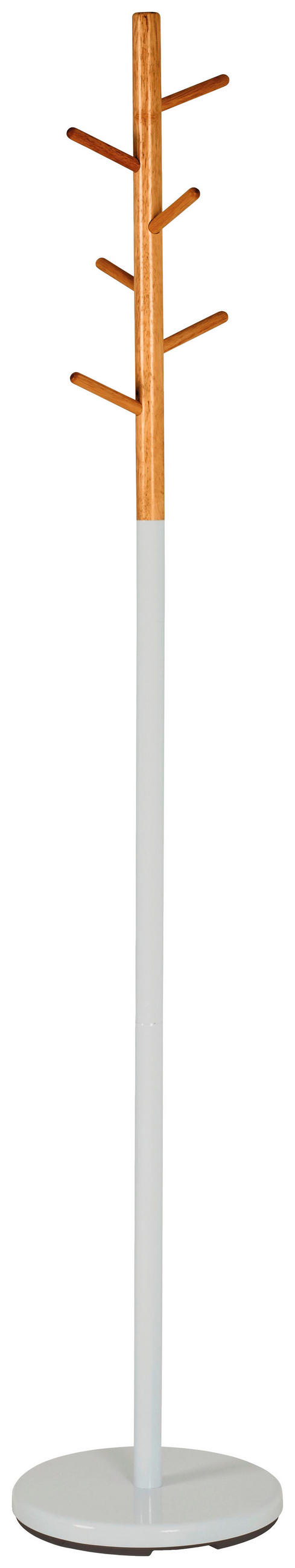 Kleiderständer in Naturfarben, Weiß 30/175 cm