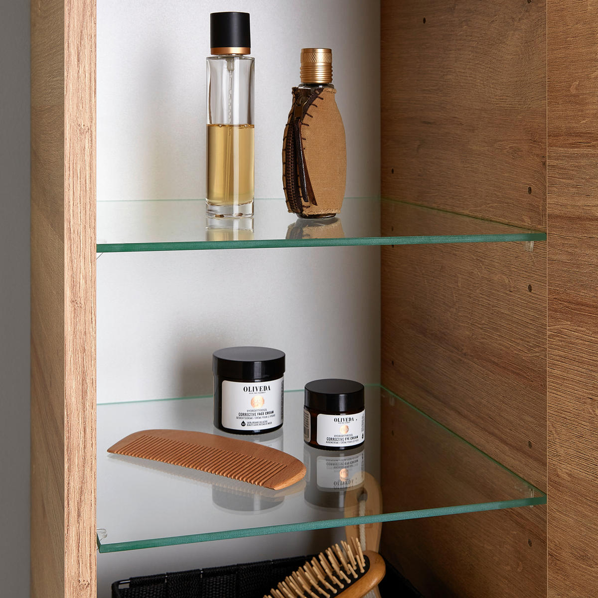 HÄNGESCHRANK 30/70/32,5 cm  - Eichefarben/Schwarz, MODERN, Glas/Holzwerkstoff (30/70/32,5cm) - Pelipal