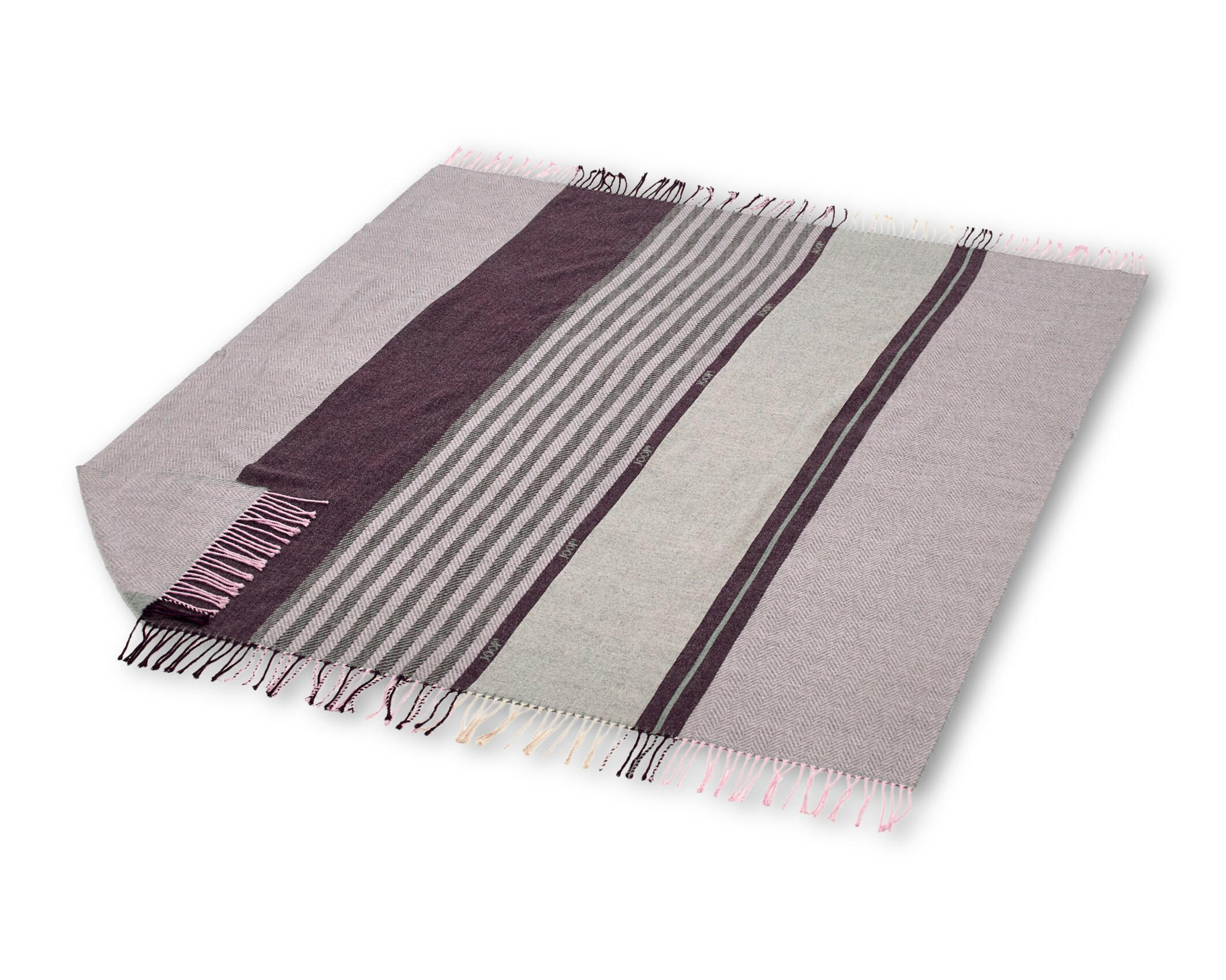 PLAID FINE-HERRINGBONE 130/170 cm  - Beige/Violett, Design, Textil (130/170cm) - Joop!