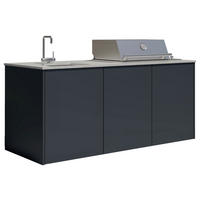 OUTDOORKÜCHE  - Sandfarben/Anthrazit, Basics, Keramik/Metall (198/117-123/63,3cm) - Dieter Knoll
