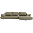 ECKSOFA  in Chenille Hellgrün Rückenkissen, Armlehnenkissen  334/168 cm  - Schwarz/Hellgrün, Design, Textil/Metall (334/168cm) - Dieter Knoll
