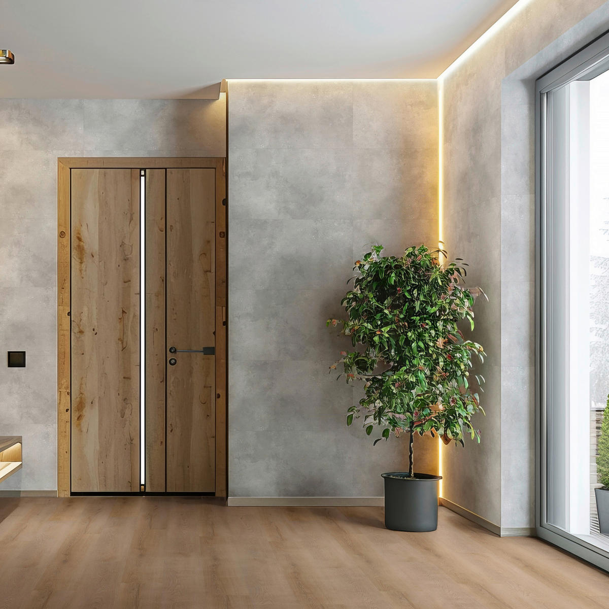 Vinyl für die Wand  - Hellgrau, MODERN, Kunststoff (60/30/0,37cm)