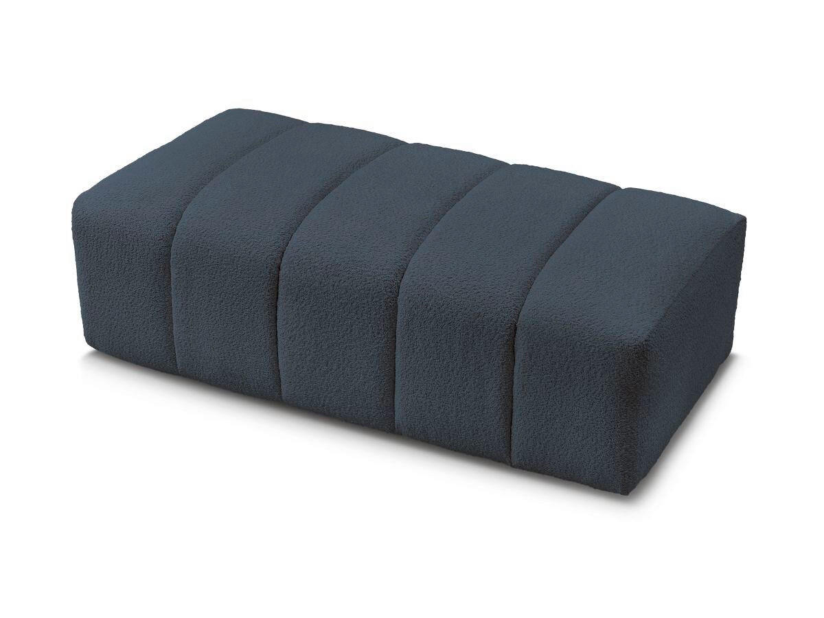HOCKER ANNECY Bouclé Dunkelblau  - Schwarz/Dunkelblau, MODERN, Kunststoff/Textil (146/45/68cm)