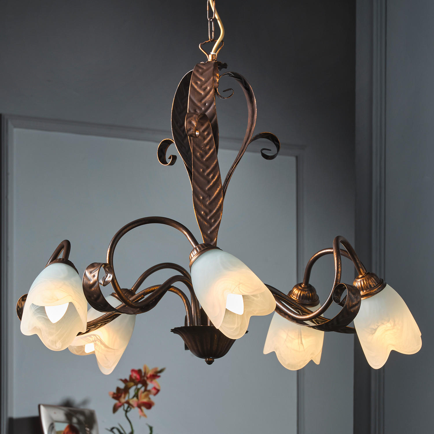 KRONLEUCHTER 70/100 cm   - Bronzefarben, Basics, Glas/Metall (70/100cm)