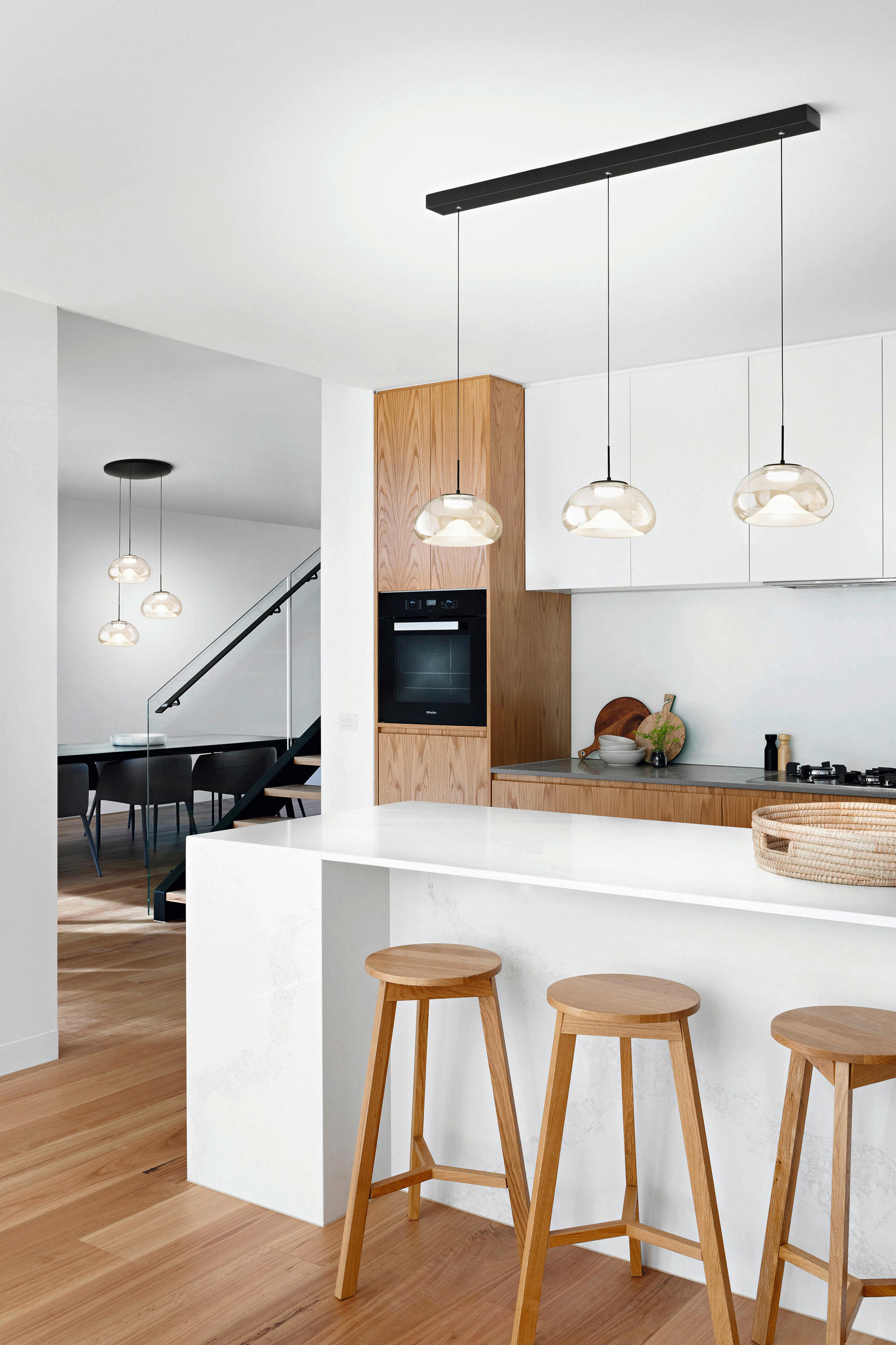 LED-PENDELLEUCHTE 110/22/200 cm  - Cognac/Schwarz, Design, Glas/Metall (110/22/200cm) - Fabas Luce