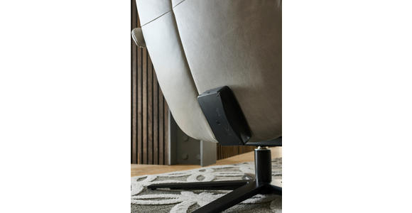 RELAXSESSEL in Leder Greige  - Greige/Schwarz, Design, Leder/Metall (76/110/86cm) - Dieter Knoll