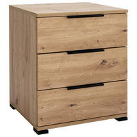 NACHTSCHRANK 50/56/38 cm  - Schwarz/Eiche Artisan, KONVENTIONELL, Holzwerkstoff/Kunststoff (50/56/38cm) - Boxxx