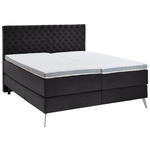 BOXSPRINGBETT 180/200 cm  in Anthrazit  - Chromfarben/Anthrazit, Design, Textil/Metall (180/200cm) - Xora