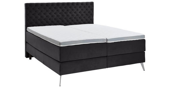 BOXSPRINGBETT 180/200 cm  in Anthrazit  - Chromfarben/Anthrazit, Design, Textil/Metall (180/200cm) - Xora